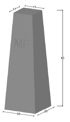 Hito Pirámide Plano 28x17x80