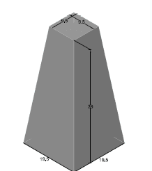 Hito Pirámide Plano 9.5×19.5×39