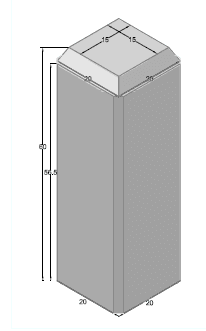 Hito Plano 20x20x60