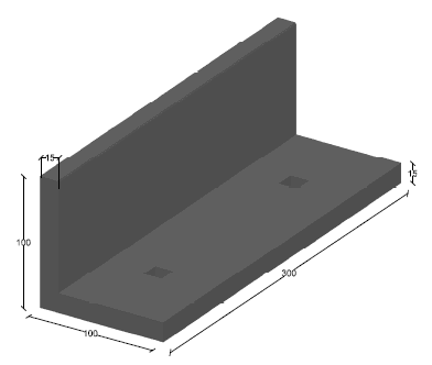 Pieza en L 300x100x100x15