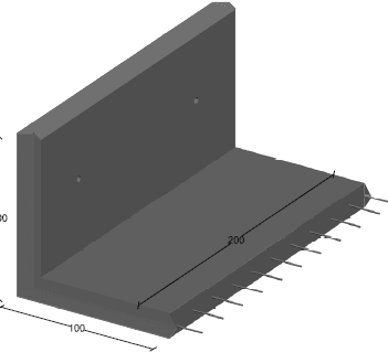 Pieza en L para Muros 100x100x200