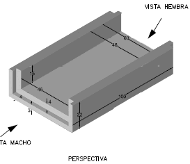Canal Bajante 15x46x100