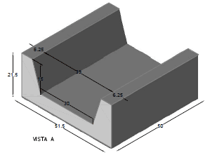 Canal sin MH 50x30x39x15 U