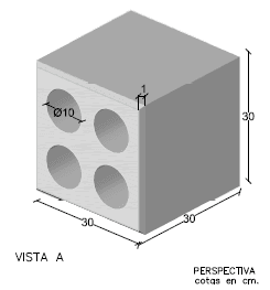 Bloque Botellero 30x30x30