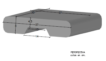Cubremuros Bloque Muro 37x30x8 MH