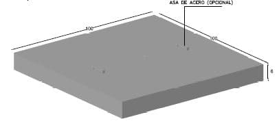 Tapa HA 100x100x6