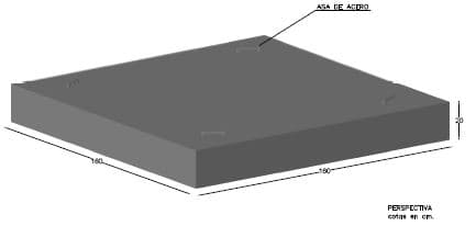 Tapa HA 160x160x20