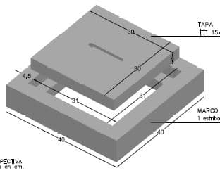 Tapa HA 30x30x4