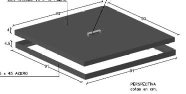 Tapa HA 90x90x4
